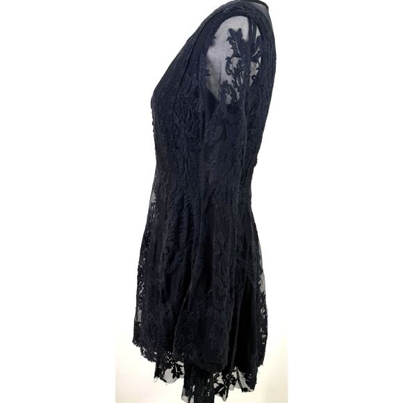 Free People Reign Over Me Lace Long Sleeve Dress Size 0 - Picture 5 of 9